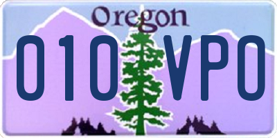 OR license plate 010VPO