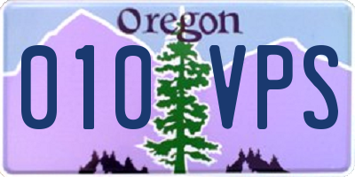 OR license plate 010VPS