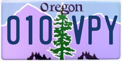OR license plate 010VPY
