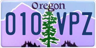 OR license plate 010VPZ