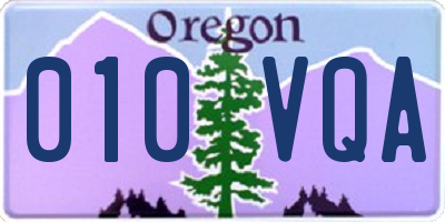 OR license plate 010VQA