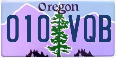 OR license plate 010VQB