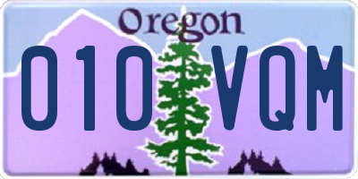 OR license plate 010VQM