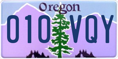OR license plate 010VQY