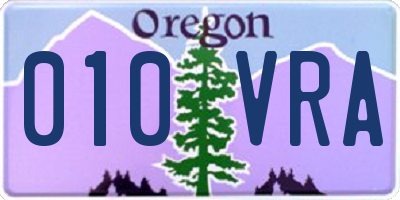 OR license plate 010VRA