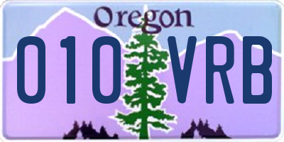 OR license plate 010VRB