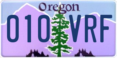 OR license plate 010VRF