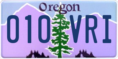 OR license plate 010VRI