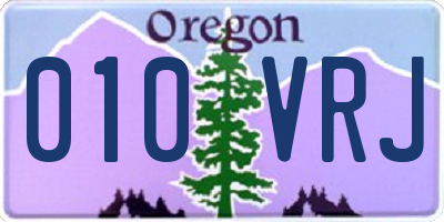 OR license plate 010VRJ