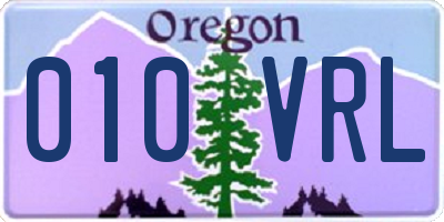 OR license plate 010VRL