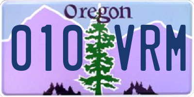 OR license plate 010VRM