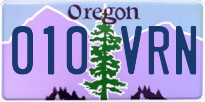 OR license plate 010VRN