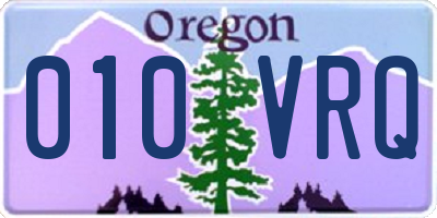 OR license plate 010VRQ