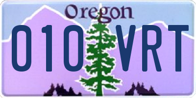 OR license plate 010VRT