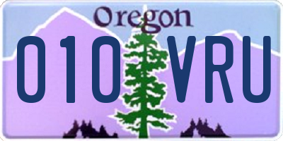 OR license plate 010VRU