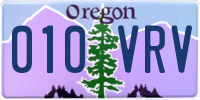 OR license plate 010VRV