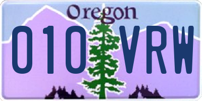 OR license plate 010VRW