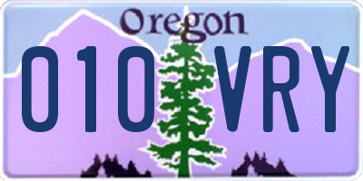 OR license plate 010VRY