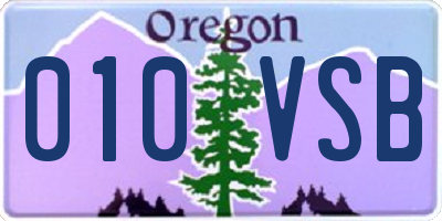 OR license plate 010VSB