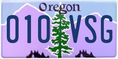 OR license plate 010VSG