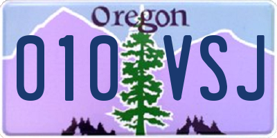 OR license plate 010VSJ