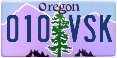 OR license plate 010VSK