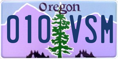 OR license plate 010VSM