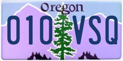 OR license plate 010VSQ