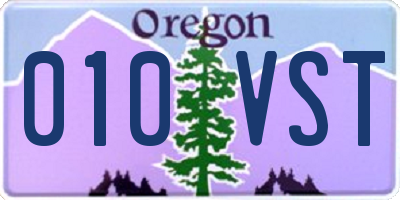 OR license plate 010VST