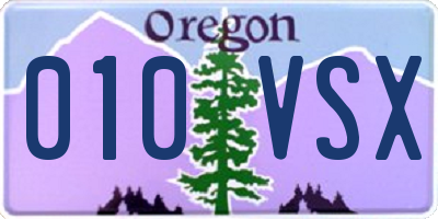 OR license plate 010VSX