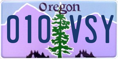 OR license plate 010VSY