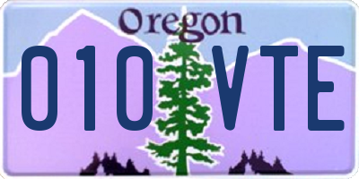 OR license plate 010VTE