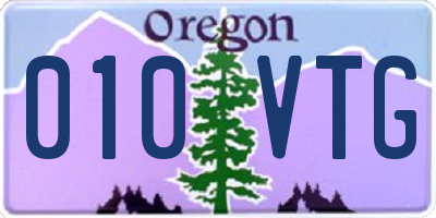 OR license plate 010VTG