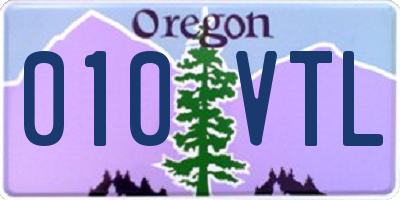 OR license plate 010VTL
