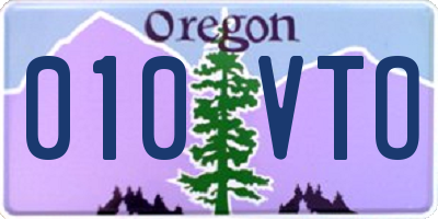 OR license plate 010VTO
