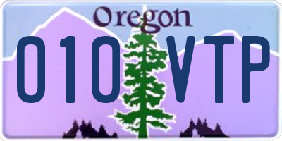 OR license plate 010VTP