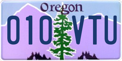 OR license plate 010VTU