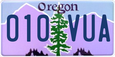 OR license plate 010VUA