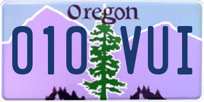 OR license plate 010VUI