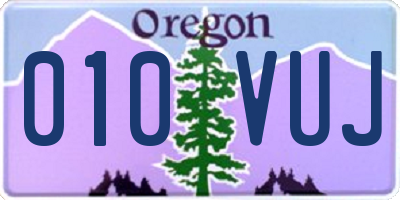 OR license plate 010VUJ