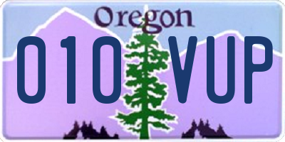 OR license plate 010VUP