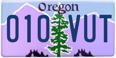 OR license plate 010VUT