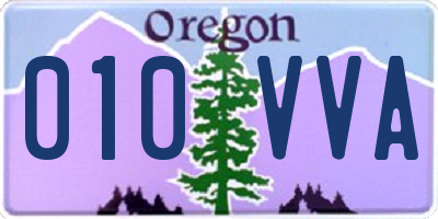 OR license plate 010VVA