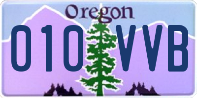 OR license plate 010VVB
