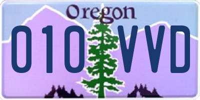 OR license plate 010VVD