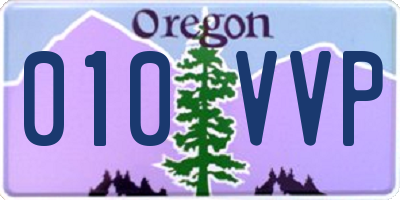 OR license plate 010VVP