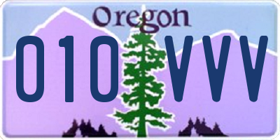 OR license plate 010VVV
