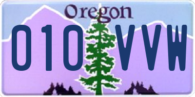 OR license plate 010VVW
