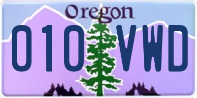 OR license plate 010VWD
