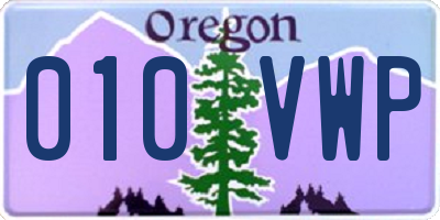 OR license plate 010VWP